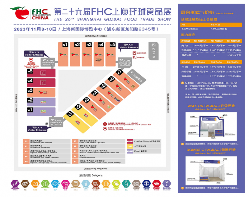 FHC2023环球食品展 展馆分布图及价格